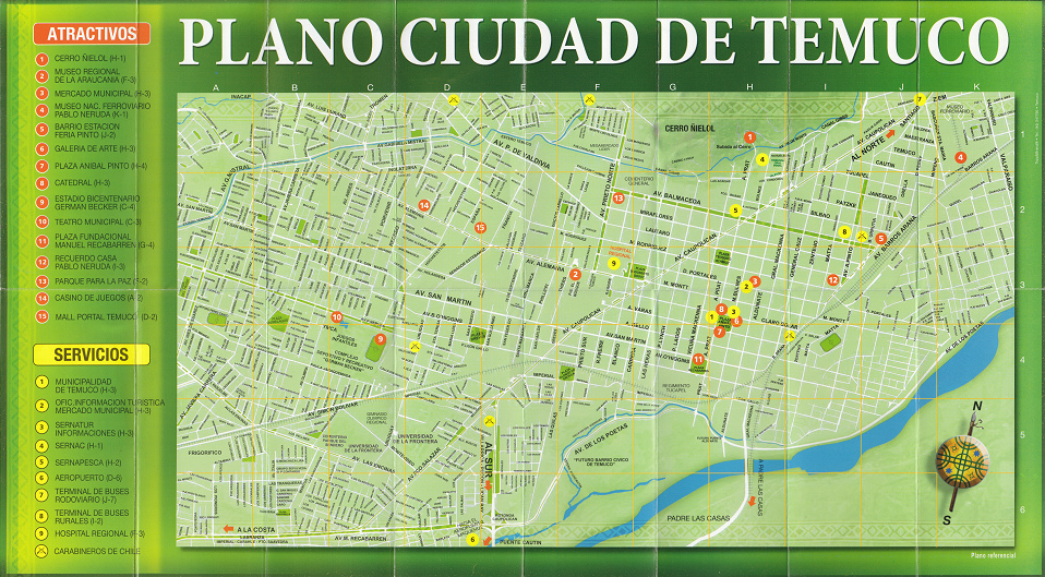 Temuco, mapa grande