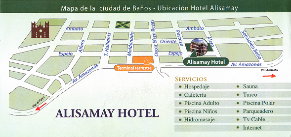 Flugblatt des Hotels Alisamay 02,
                        Stadtplan