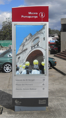 Die Markierung des "Museo Pumapungo",
                  das Museum in der Zentralbank