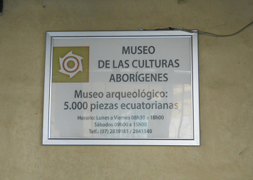 Das Ureinwohnermuseum (Archologiemuseum) von
                  Cuenca in Ecuador, die ffnungszeiten