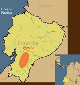 a map with the Narro culture indicated in southern
                Sierra of today's Ecuador