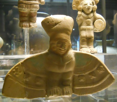 Culture of Jama
                  Coaque (Ecuador), extraterrestrial astronaut god 01
                  with wings (as a symbol for the capacity to fly)
