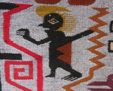Kalendermotiv Teufel mit Stcken,
                          Nahaufnahme