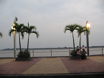 Guayaquil, Promenade 2000, Palmengruppe mit
                        Sitzgelegenheiten
