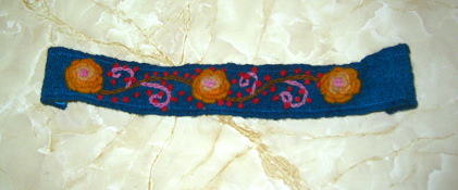 Headband with flowers, embroidery