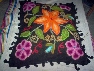 Embroided pillowcase in black
