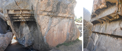 Cusco-Sacsayhuamn: cut rock
                        with stairs upside down