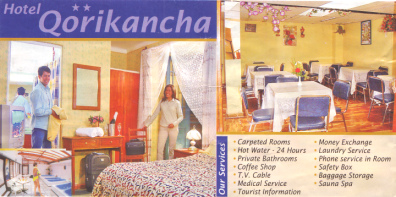Faltblatt der Hotelgemeinschaft
                        Cuscoimperial mit dem Hotel Qorikancha 02 mit
                        Fotos