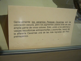 Text ber die Keramiken der Paracas-Kultur