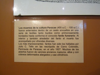 Der Text ber die Begrbnisse in der
                    Paracas-Kultur