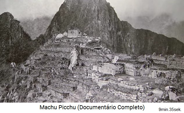 Bingham in Machu Picchu 1912: Der Haupttempel und die Sonnenpyramide sind von Bumen und Buschwerk befreit