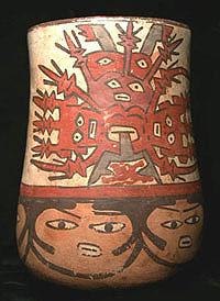 Baumfrmige Menschenfigur auf
                          einer Nasca-Keramik