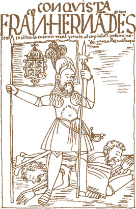 Racist Francisco Hernandez Giron on
                a title page of his "colonial occupation"
                ("conquista"), mentioned the lines of Nasca in
                1554