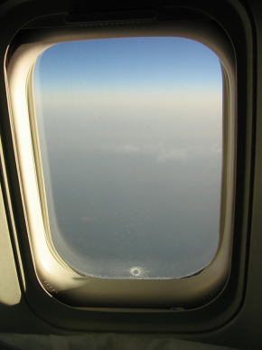 Cristal formation on the airplane's
                            window (01)