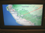 Flug Madrid-Lima, Bildschirmkarte
                                mit der Flugroute ber Peru