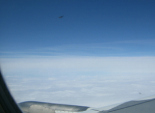 Flug Zrich-Madrid, Schichtwolken
                                und ein UFO, das Schatten auf die Wolken
                                wirft